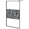 Vidaxl begehete Duschwand mit Steinmotiv 115x195 cm ESG Glas schwarz