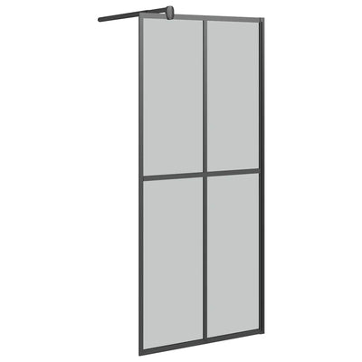 Vidaxx begehbare Duschwand 90x195 cm aus dunklem Hartglas