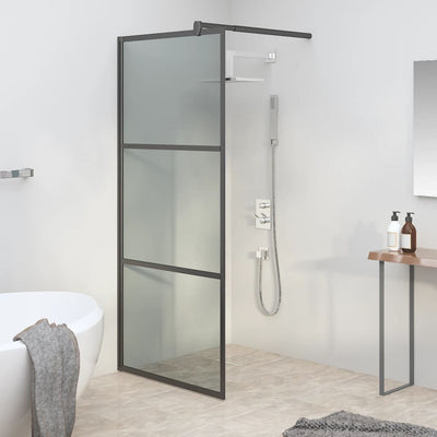 Vidaxl Walk-in Duschwand 80x195 cm dunkler ESG-Glas schwarz