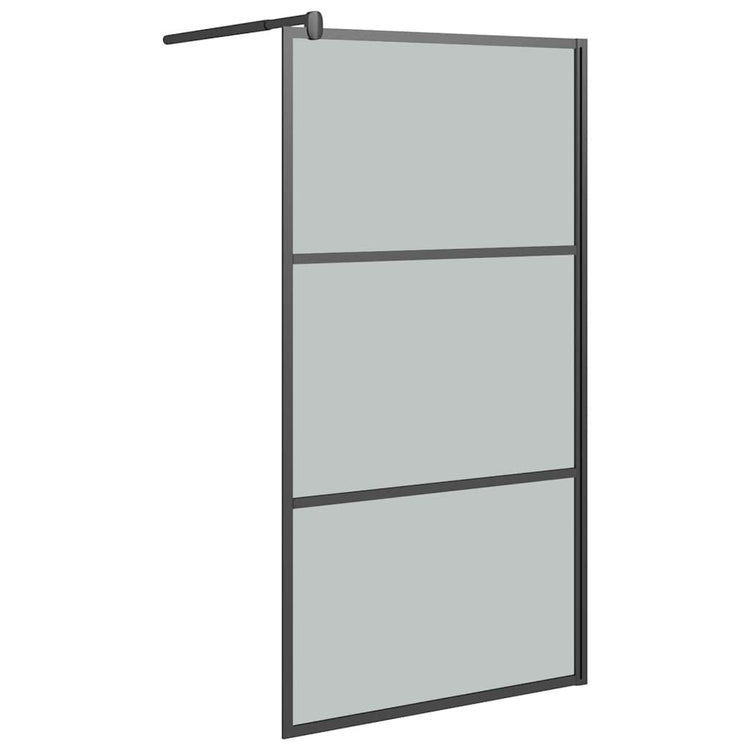 Vidaxl begehete Duschwand 100x195 cm dunkler ESG-Glas schwarz