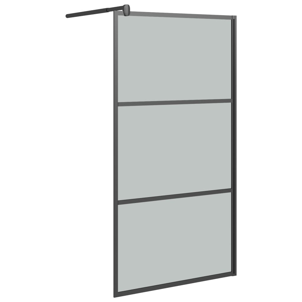 Vidaxl begehete Duschwand 115x195 cm dunkler ESG-Glas schwarz