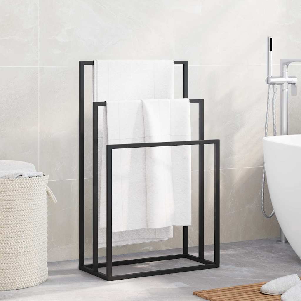 Vidaxl -Handtuchregal 48x24x79 cm Eisen schwarz abgelöst