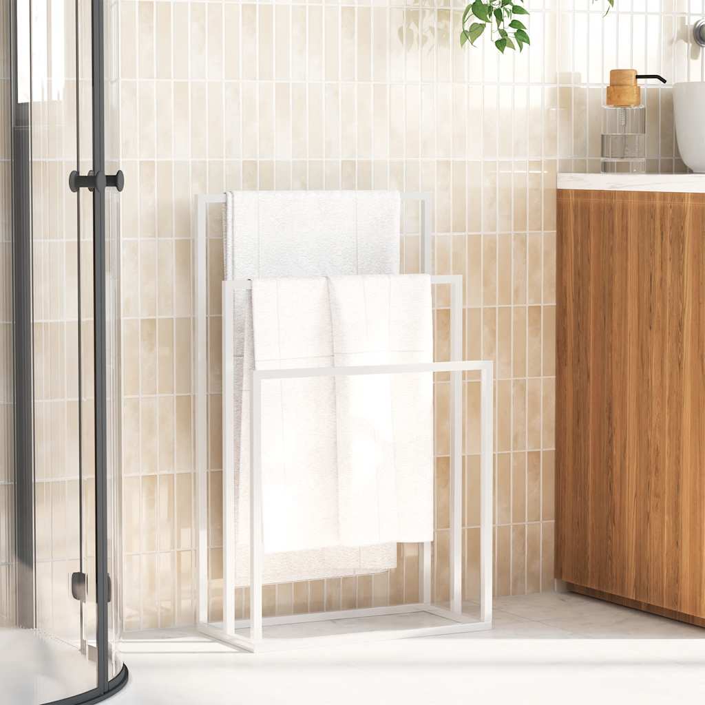 VIDAXL -Handtuchregal 48x24x79 cm Eisen weiß abgelöst