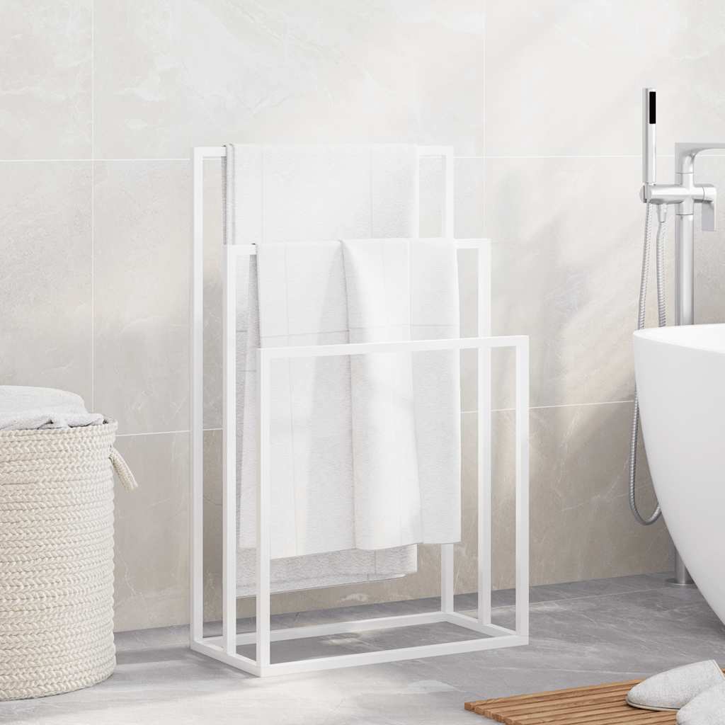 VIDAXL -Handtuchregal 48x24x79 cm Eisen weiß abgelöst