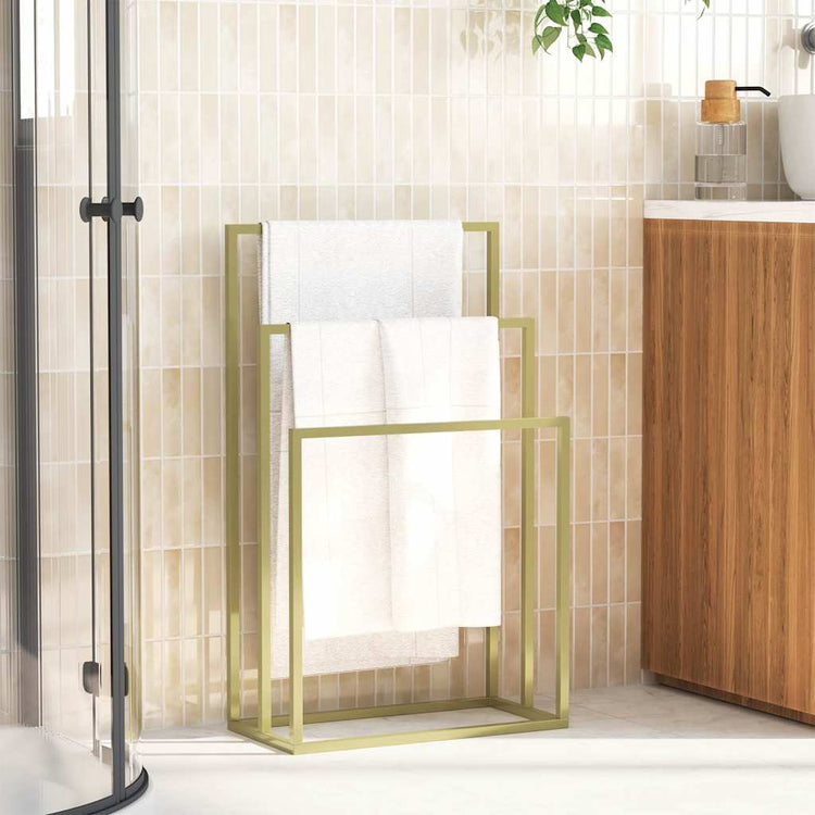 VIDAXL -Handtuchregal 48x24x79 cm Eisen Gold gefärbt