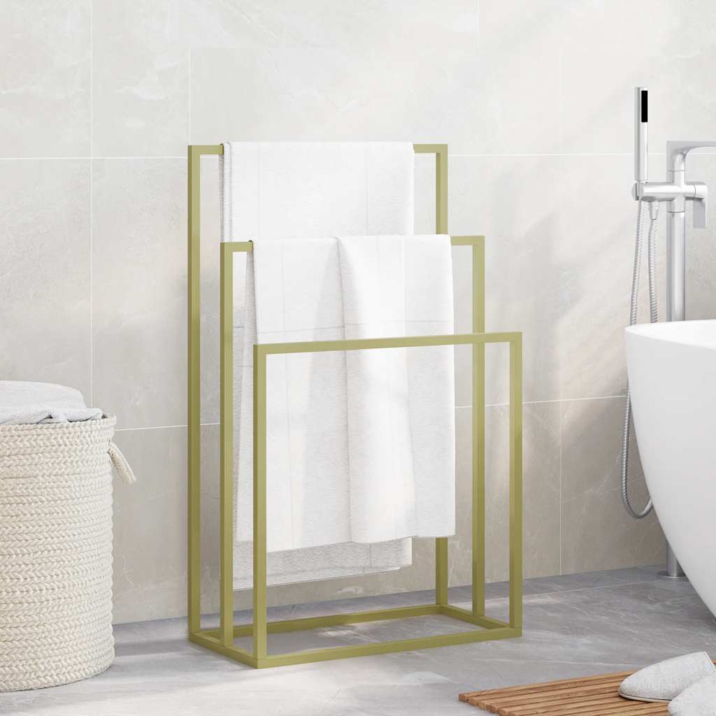VIDAXL -Handtuchregal 48x24x79 cm Eisen Gold gefärbt