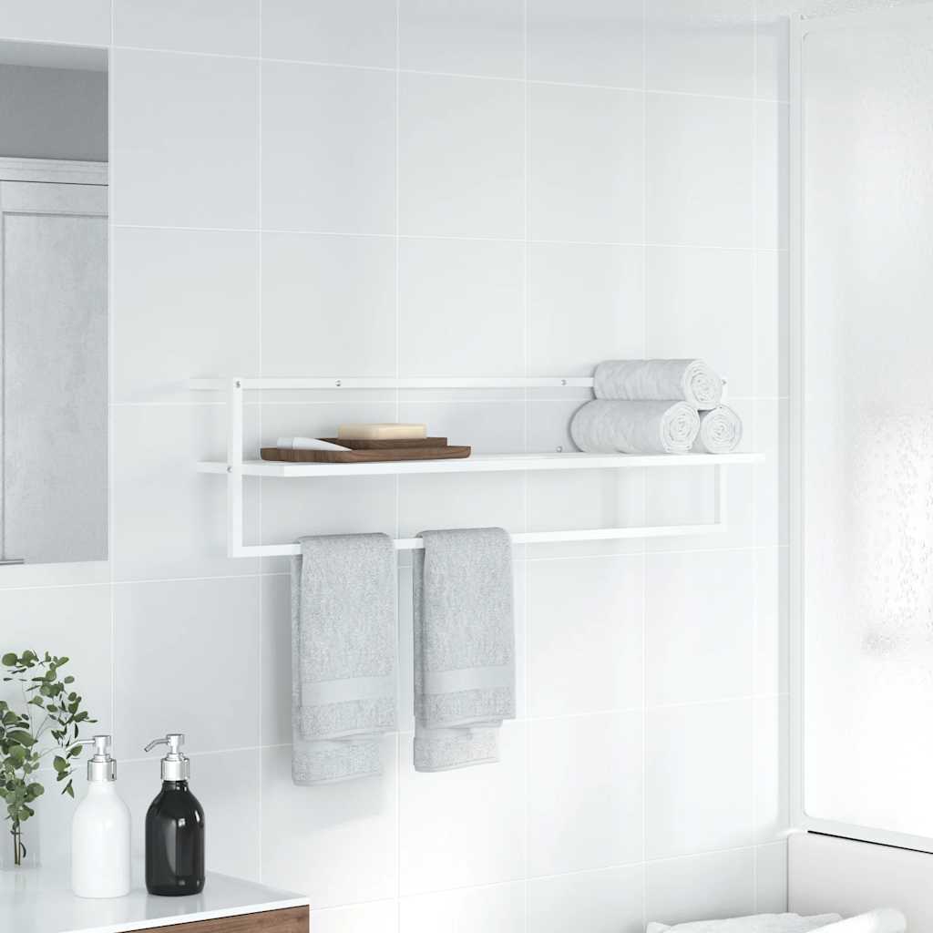 Vidaxl -Handtuchregal 95x25x22 cm Eisenweiß