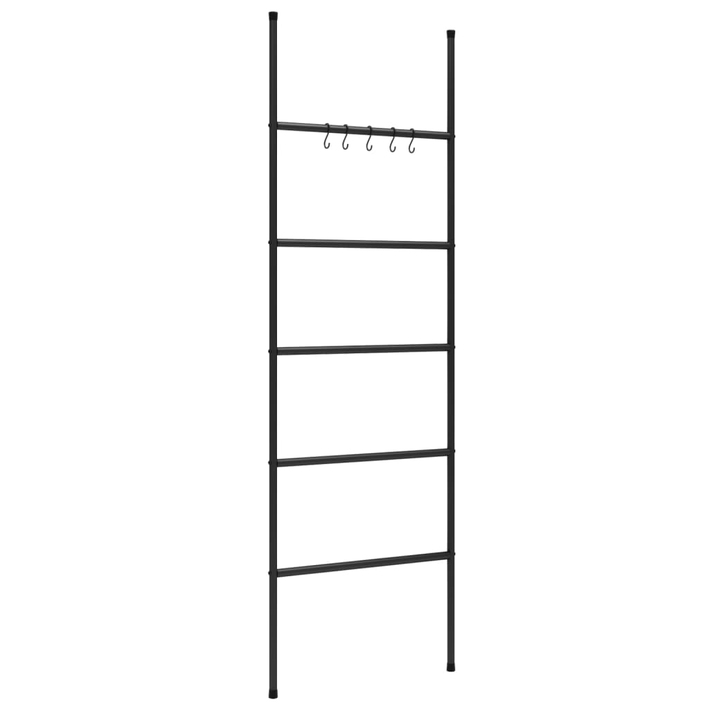 Vidaxl -Handtuchregalleiter mit 5 Schichten 58x175 cm Eisenschwarz