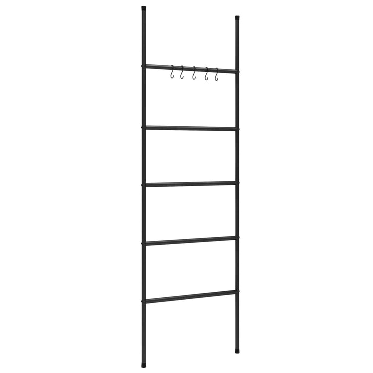 Vidaxl -Handtuchregalleiter mit 5 Schichten 58x175 cm Eisenschwarz