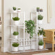 Vidaxl Blumenstandard 94.5x25x89 cm Eisenweiß