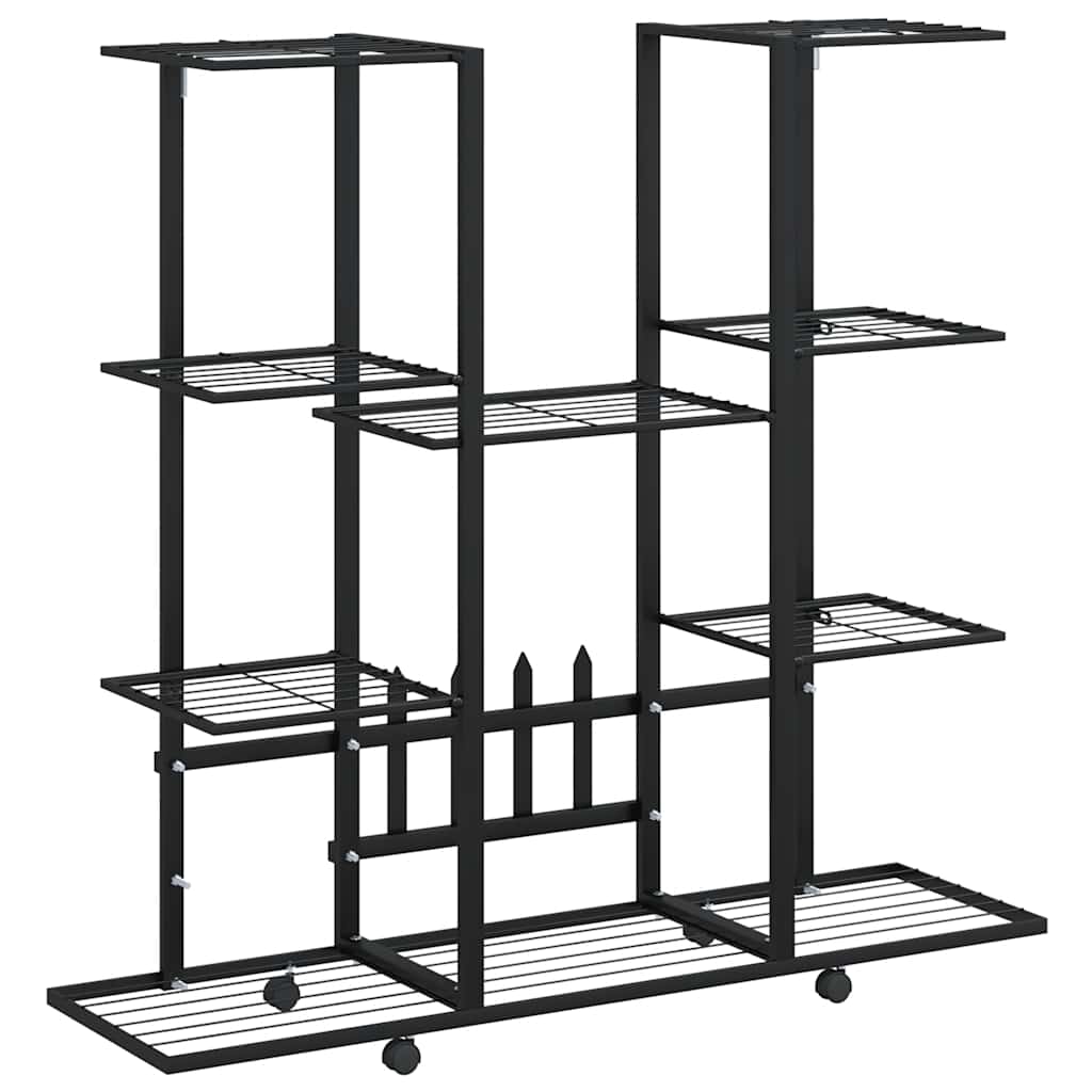 Vidaxl Blumenstandard mit Rädern 94.5 x 24,5 x 91,5 cm Eisen schwarz