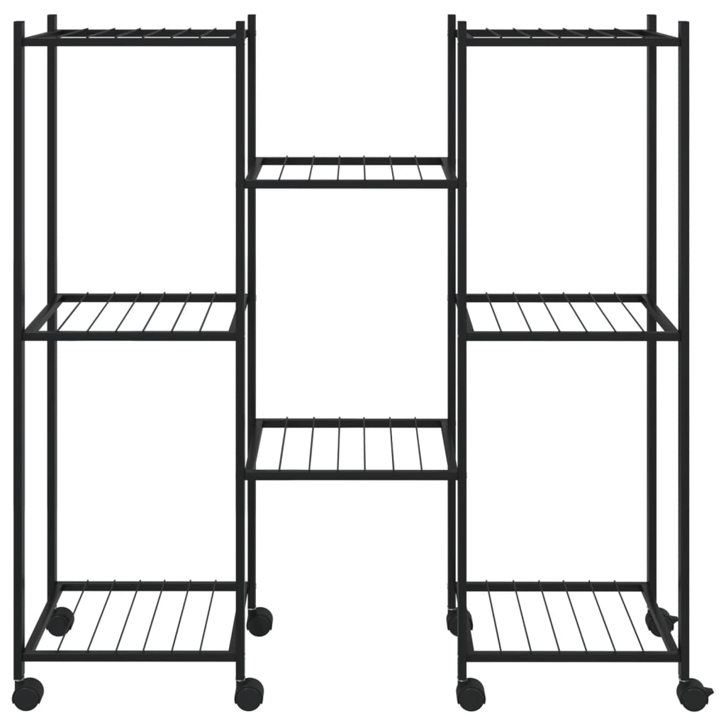 Vidaxl Blütenstandard mit Rädern 83x25x83.5 cm Eisen schwarz