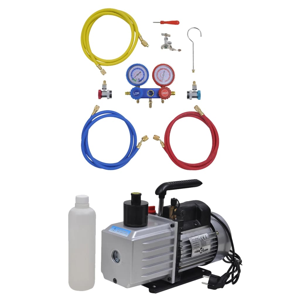 Vidaxl Vakuumpumpe 100 l min mit einem doppelten Manometern Set