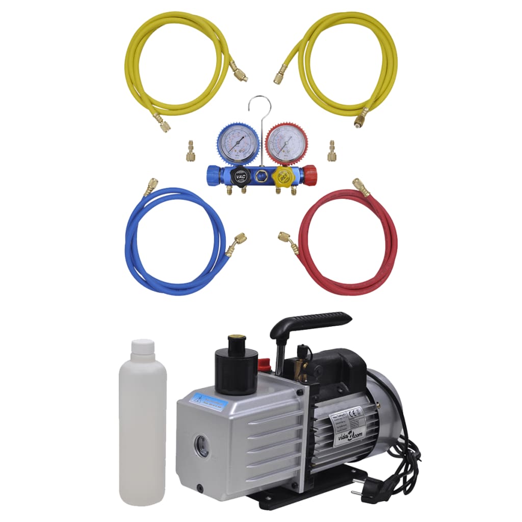 Vidaxl Vakuumpumpe 100 l min mit 4-facher Manometern Set