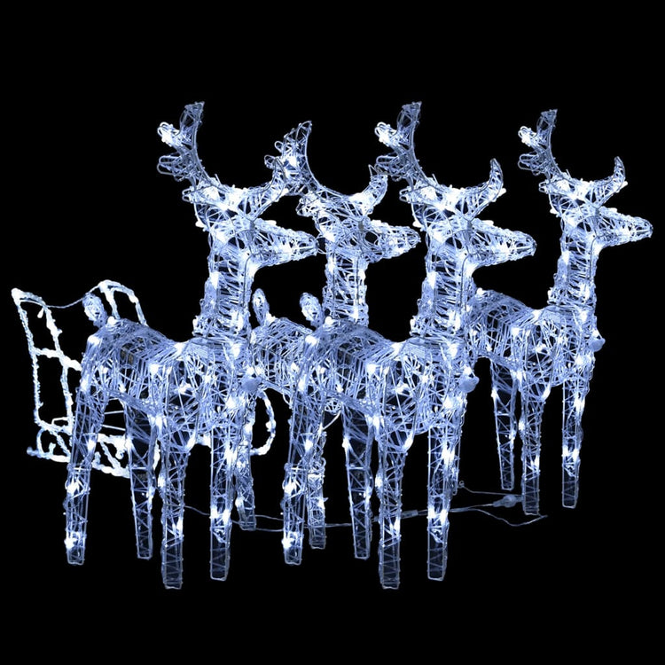 Vidaxl Weihnachtsdekorationen Rentier und Ärmel 240 LEDs Acryl