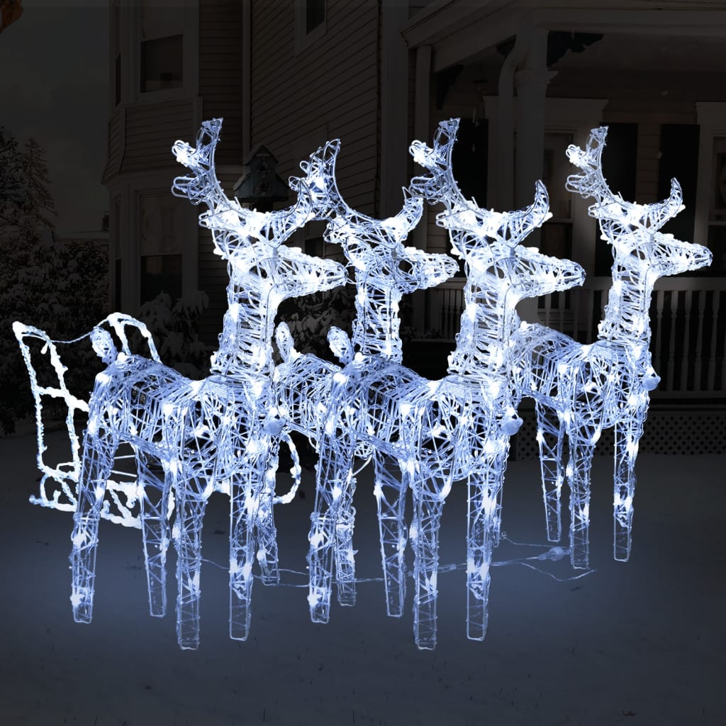 Vidaxl Weihnachtsdekorationen Rentier und Ärmel 240 LEDs Acryl