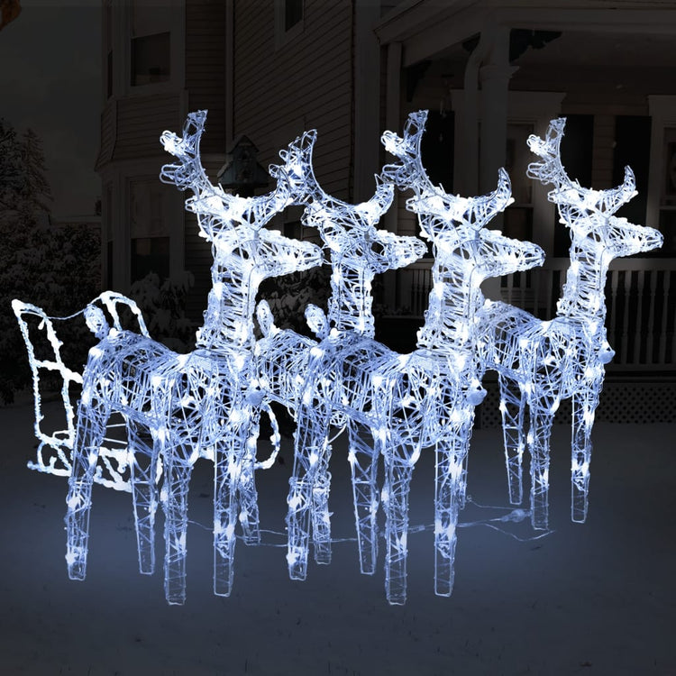 Vidaxl Weihnachtsdekorationen Rentier und Ärmel 240 LEDs Acryl