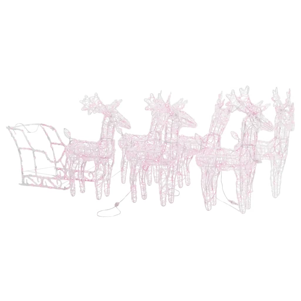 Vidaxl Weihnachtsdekorationen Rentier und Ärmel 320 LEDs Acryl