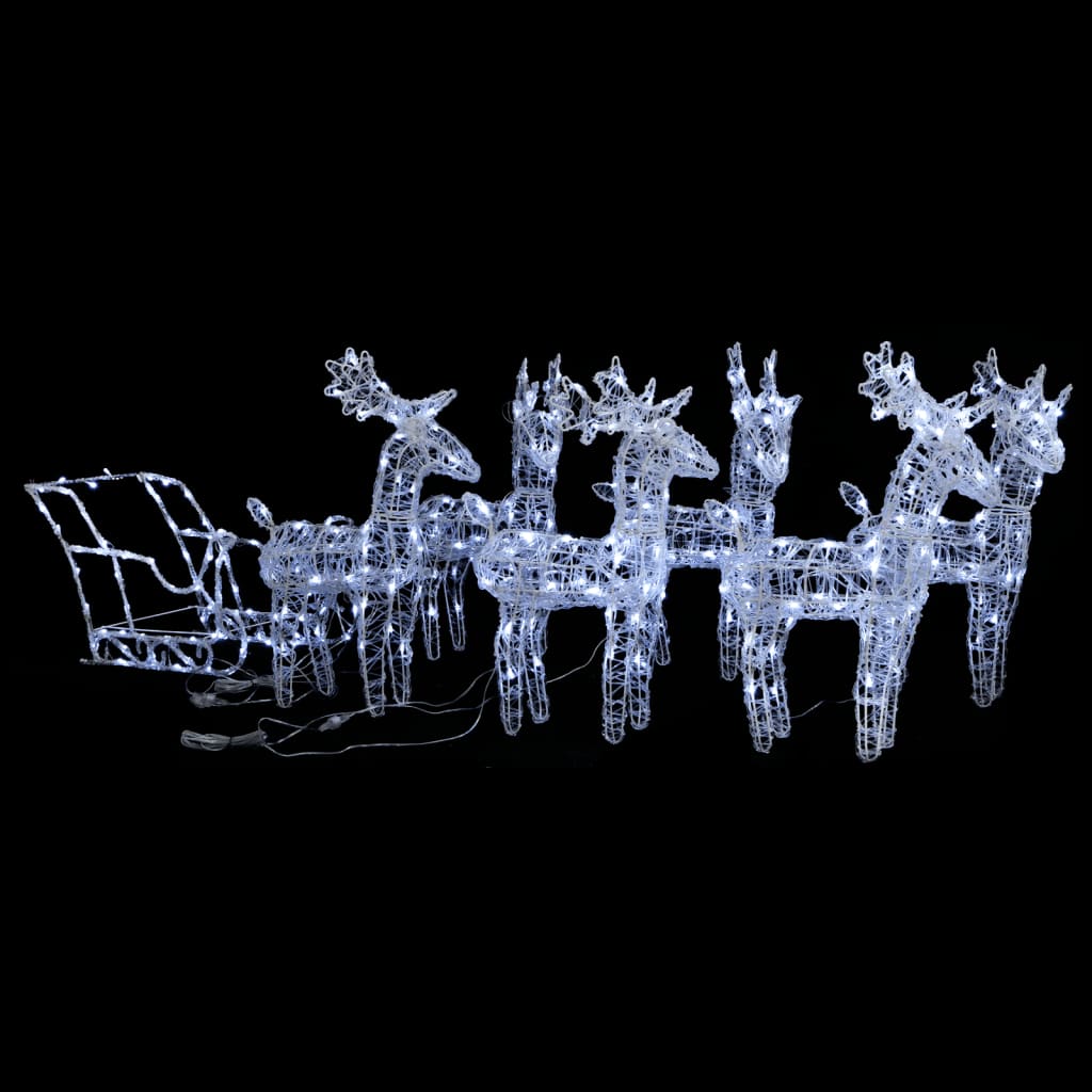 Vidaxl Weihnachtsdekorationen Rentier und Ärmel 320 LEDs Acryl