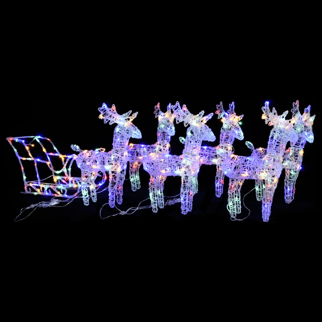 Vidaxl Weihnachtsdekorationen Rentier und Ärmel 320 LEDs Acryl