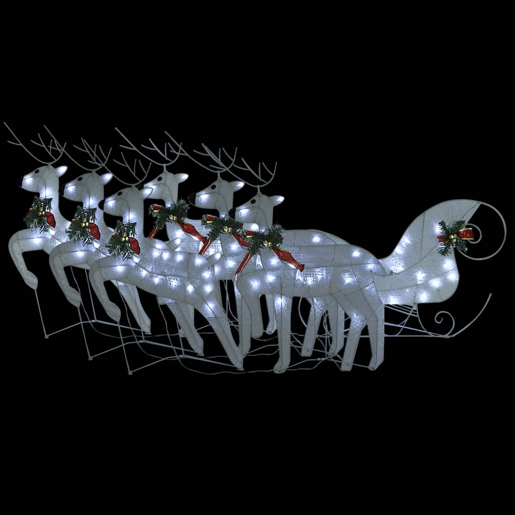 Vidaxl Buitenkerstontiering Rentier und Ärmel 140 LEDs Weiß
