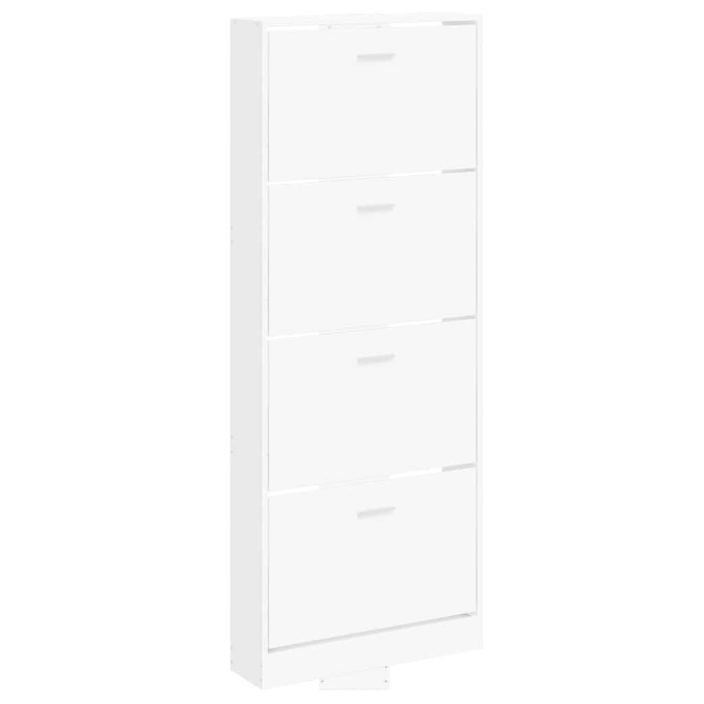 Vidaxl Schuhschrank 59x17x150 cm verarbeitetes Holz weiß