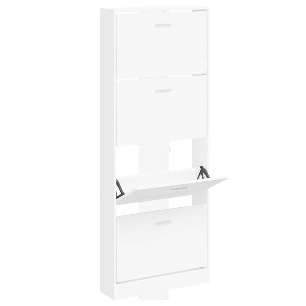 Vidaxl Schuhschrank 59x17x150 cm verarbeitetes Holz weiß