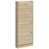 Vidaxl Schuhschrank 59x17x150 cm verarbeitete Holzeiche gefärbt