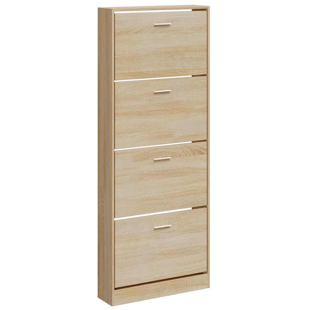 Vidaxl Schuhschrank 59x17x150 cm verarbeitete Holzeiche gefärbt
