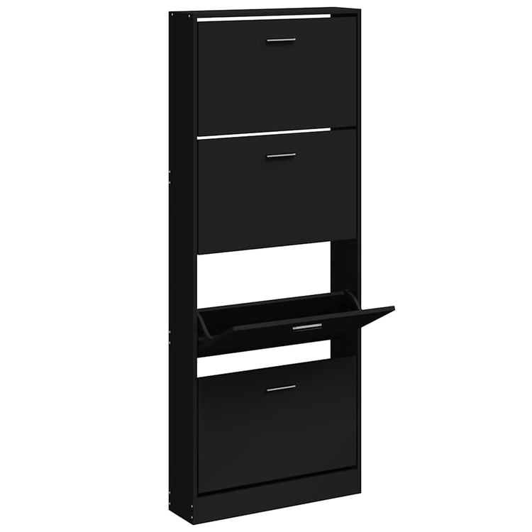 Vidaxl Schuhschrank 59x17x150 cm propertiertes Holzschwarz