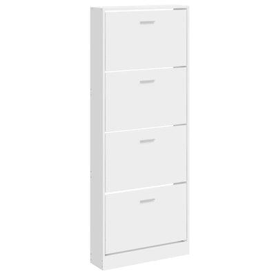 Vidaxl Schuhschrank 59x17x150 cm verarbeitetes Holz Hochglanz weiß