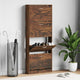 VIDAXL -Schuhschrank 59x17x150 cm Eigenschaften mit geräuchertem Eichenbaus befördert