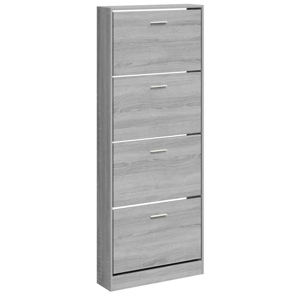 VIDAXL -Schuhschrank 59x17x150 cm propertiertes Holzgrau Sonoma