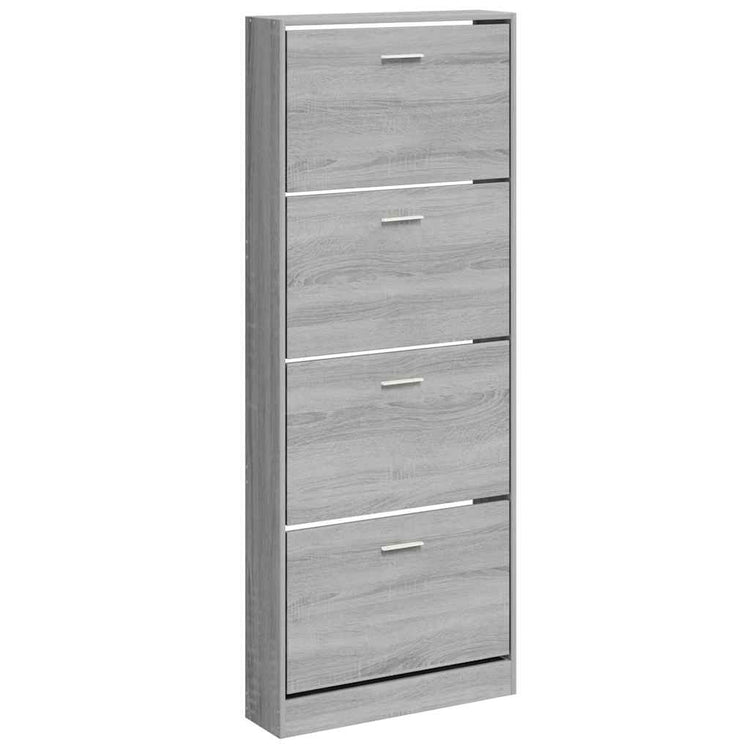 VIDAXL -Schuhschrank 59x17x150 cm propertiertes Holzgrau Sonoma
