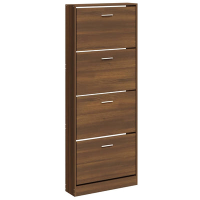 Vidaxl Schuhschrank 59x17x150 cm Schnitt Holzbraune Eiche Farbe