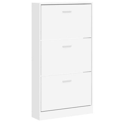 Vidaxl Schuhschrank 59x17x108 cm verarbeitetes Holz weiß