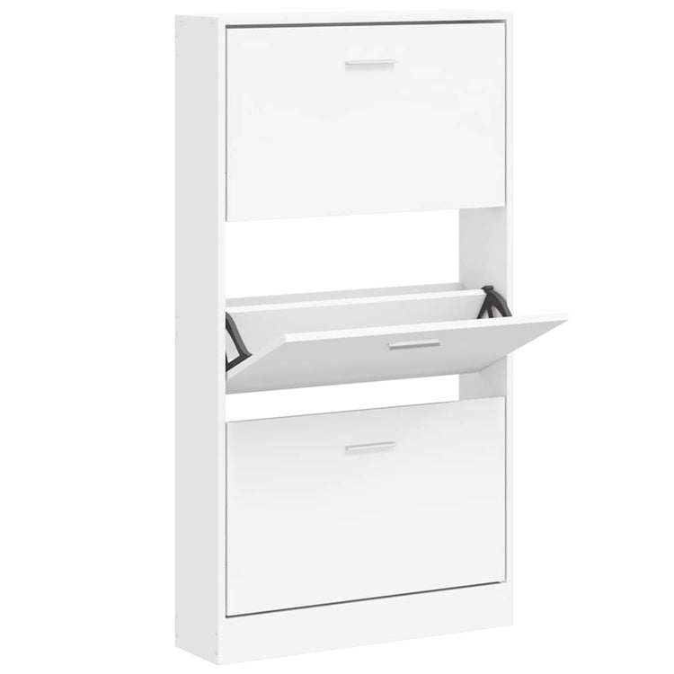 Vidaxl Schuhschrank 59x17x108 cm verarbeitetes Holz weiß