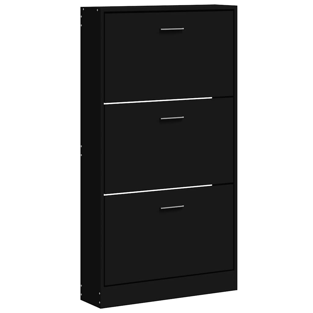 Vidaxl Schuhschrank 59x17x108 cm propertiertes Holzschwarz