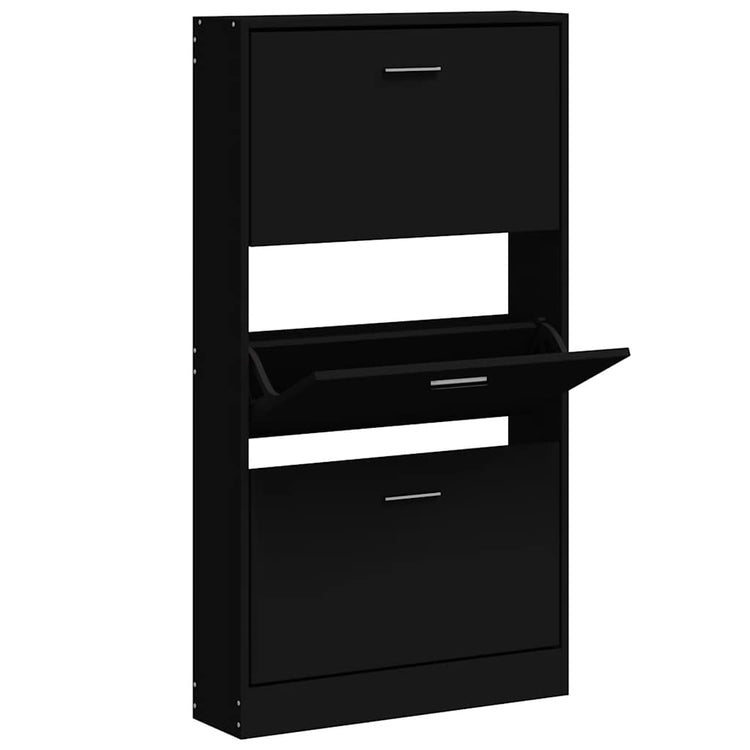 Vidaxl Schuhschrank 59x17x108 cm propertiertes Holzschwarz