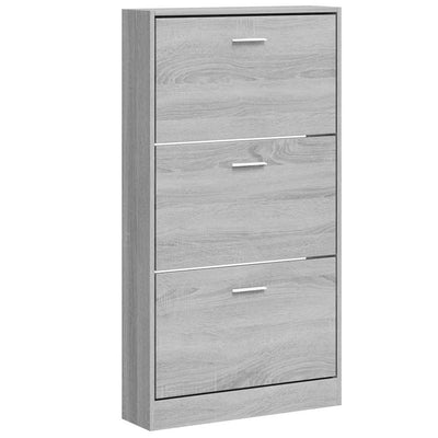 Vidaxl Schuhschrank 59x17x108 cm verarbeitetes Holzgrau Sonoma