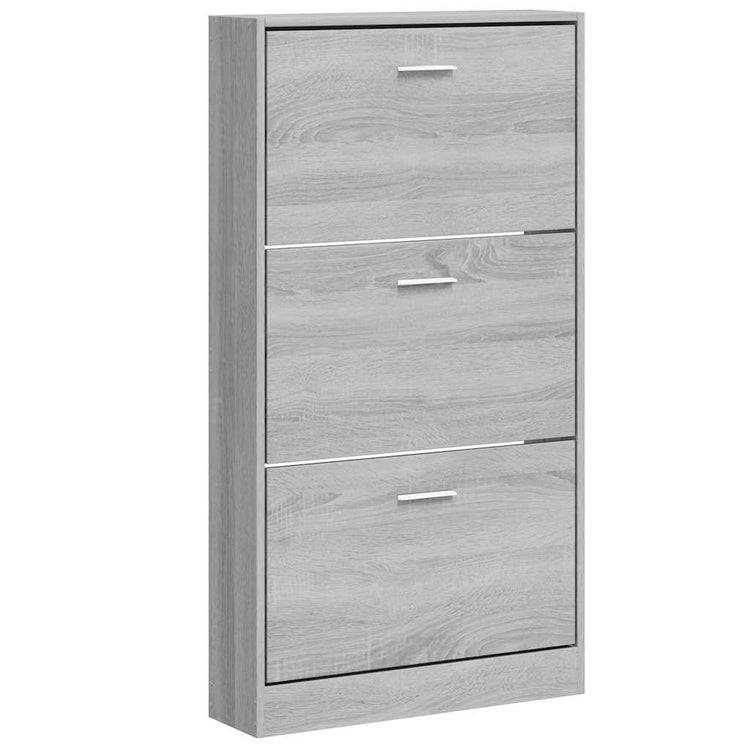 Vidaxl Schuhschrank 59x17x108 cm verarbeitetes Holzgrau Sonoma