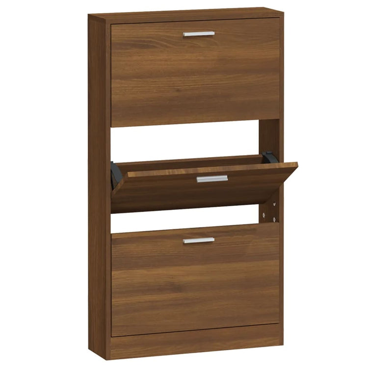 VIDAXL -Schuhschrank 59x17x108 cm Schnitt Holzbraune Eiche Farbe
