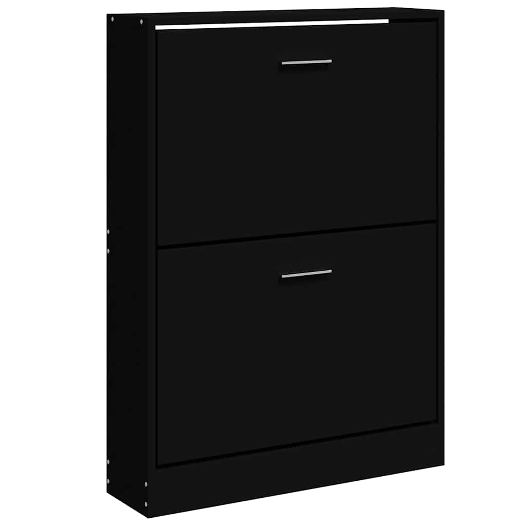 Vidaxl Schuhschrank 59x17x81 cm propertiertes Holzschwarz