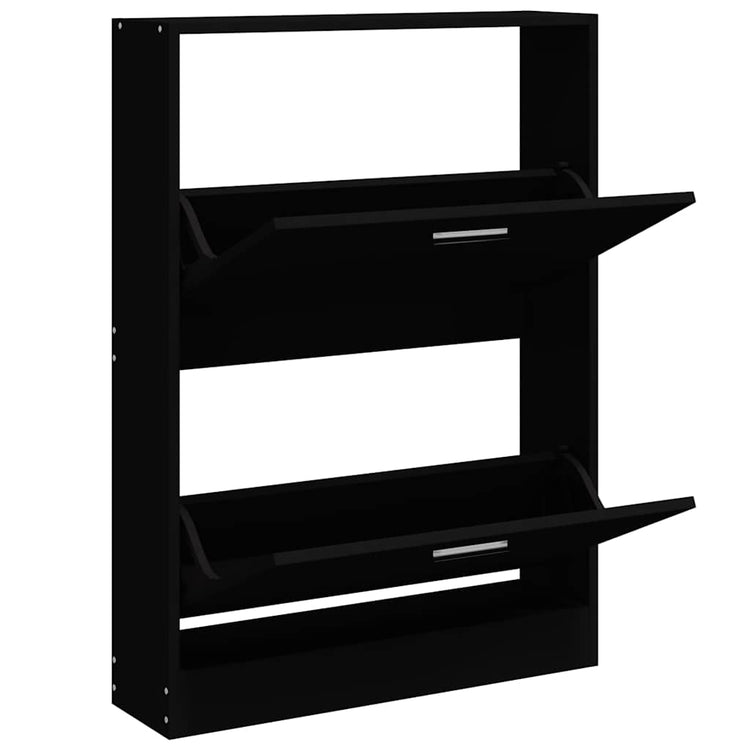 Vidaxl Schuhschrank 59x17x81 cm propertiertes Holzschwarz