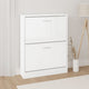 Vidaxl Schuhschrank 59x17x81 cm verarbeitetes Holz Hochglanz weiß