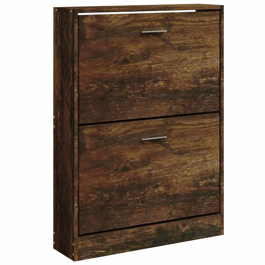 Vidaxl Schuhschrank 59x17x81 cm propertiertes Holzgeräuchchen -Eiche gefärbt