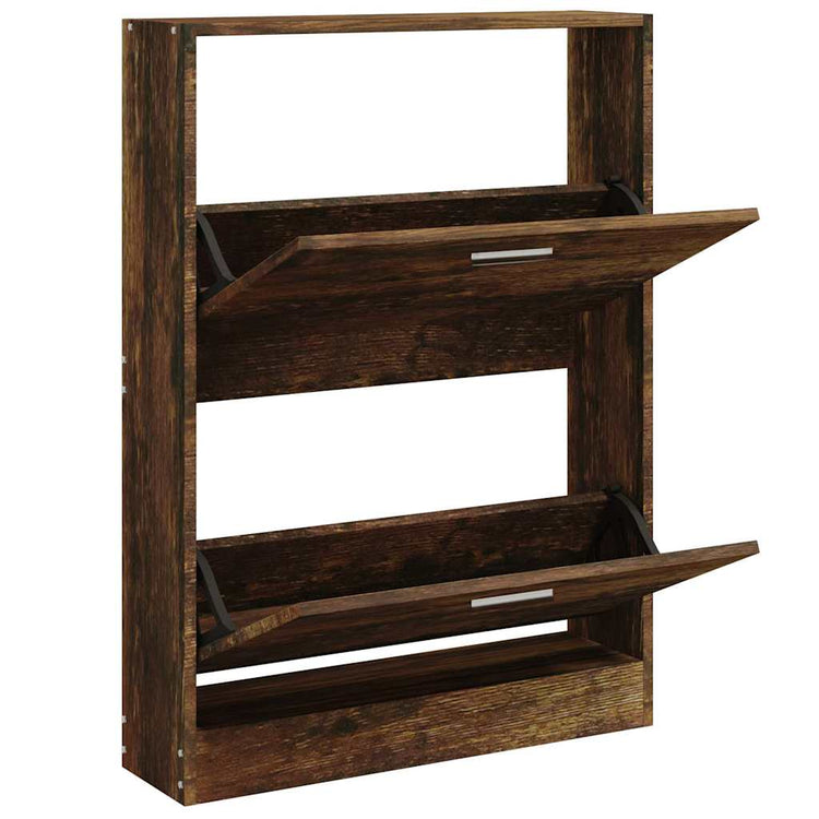 Vidaxl Schuhschrank 59x17x81 cm propertiertes Holzgeräuchchen -Eiche gefärbt