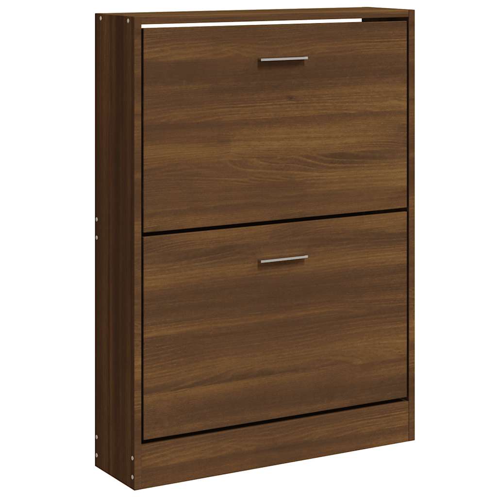 Vidaxl Schuhschrank 59x17x81 cm Schnitt Holzbraune Eiche Farbe