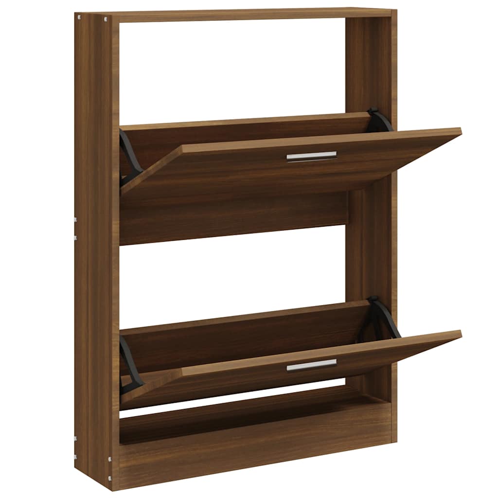 Vidaxl Schuhschrank 59x17x81 cm Schnitt Holzbraune Eiche Farbe