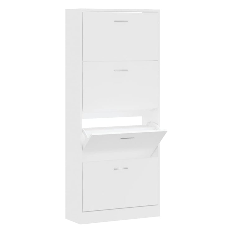 Vidaxl Schuhschrank 63x24x147 cm verarbeitetes Holz weiß